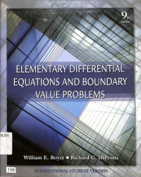 Image of ELEMENTARY  DIFFERENTIAL EQUATIONS AND BOUNDARY VALUE PROBLEMS