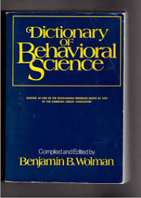 Image of Dictionary of Behavioural Science