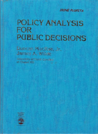Image of Policy Analysis for Public Decisions