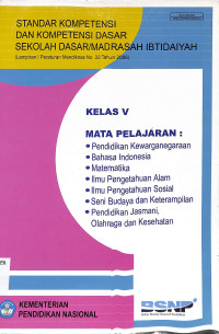 Image of Standar Kompetensi dan Kompetensi Dasar Sekolah Dasar/Madrasah Ibtidaiyah